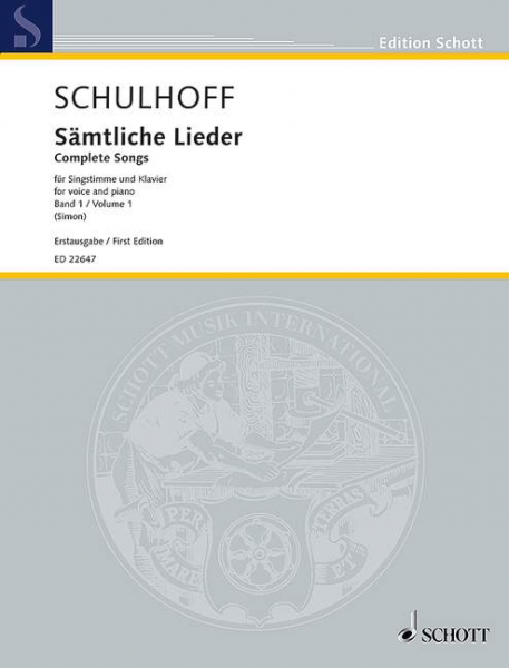 Sämtliche Lieder Band 1 für Gesang und Klavier