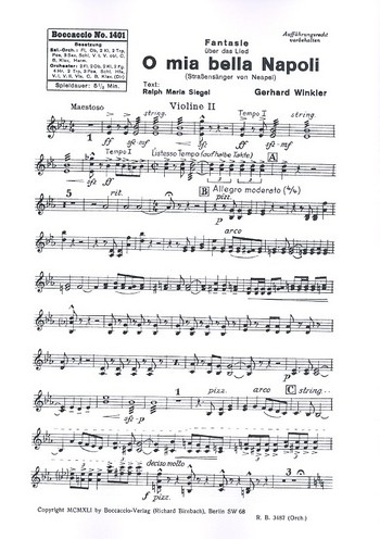O mia bella Napoli für Salonorchester