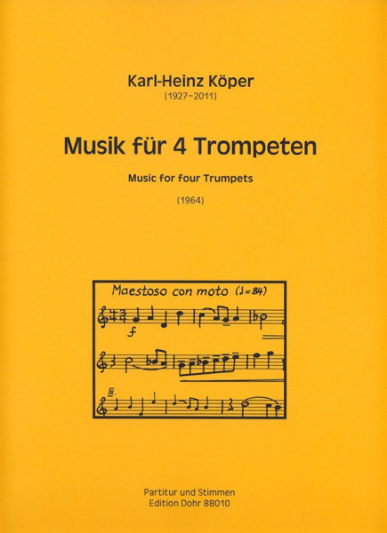 Musik für 4 Trompeten Partitur und Stimmen