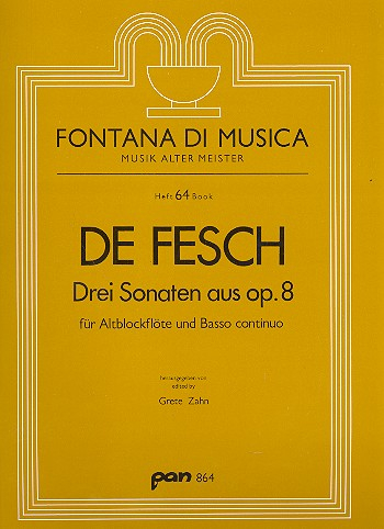 3 Sonaten aus op.8 für Altblockflöte und Bc
