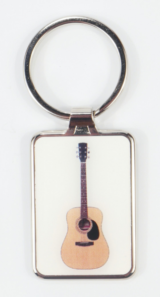 Schlüsselanhänger Gitarre 7,5 x 3 cm Metall