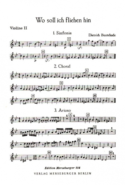 Wo soll ich fliehen hin für Soli, gem Chor, Streichorchester ud Orgel