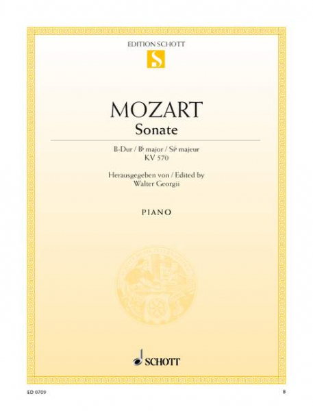 Sonate B-Dur KV 570 für Klavier