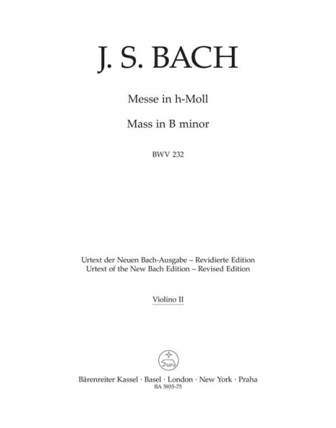 Messe h-Moll BWV232 für Soli, gem Chor und Orchester