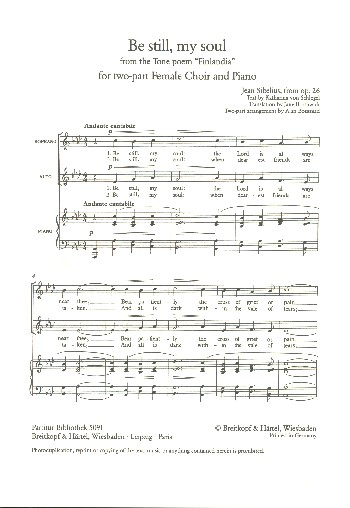 Be still my Soul op.26 for female chorus (SA) and piano