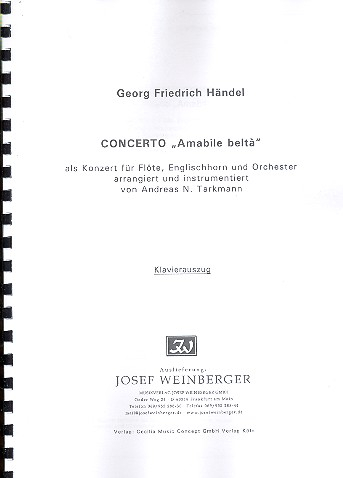 Concerto Amabile Beltà für Flöte, Englischhorn und Orchester für Flöte, Englischhorn und Klavier