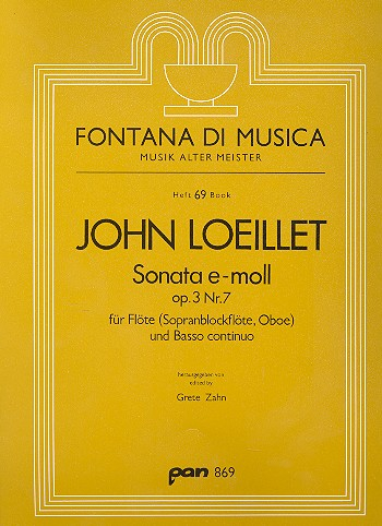 Sonata e-Moll op.3,7 für Flöte (Blockflöte, Oboe) und Bc