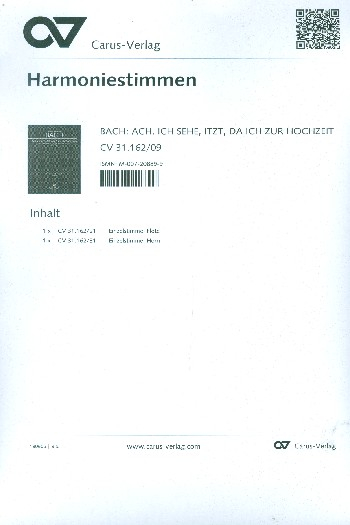 Ach ich sehe itzt da ich zur Hochzeit gehe Kantate Nr.162 BWV162