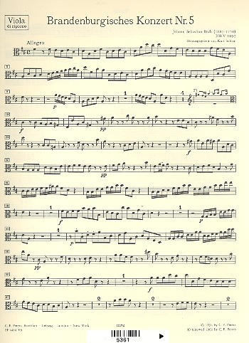 Brandenburgisches Konzert Nr.5 D-Dur BWV1050 für Flöte, Violine, Cembalo solo, Streicher und Bc