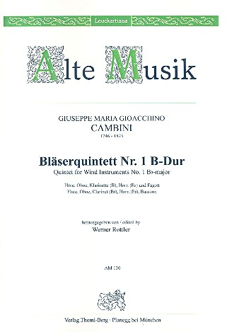 Quintett B-Dur Nr.1 für Flöte, Oboe, Klarinette, Horn und Fagott