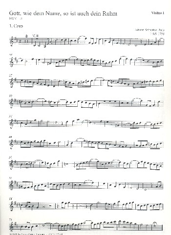 Gott wie dein Name so ist auch dein Ruhm Kantate Nr.171 BWV171