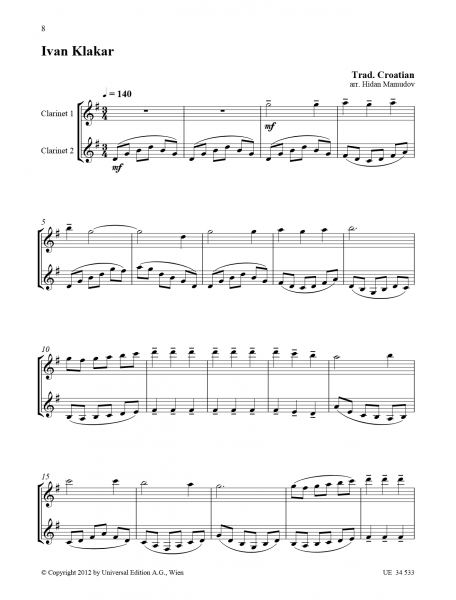 Spielpartitur Balkan Clarinet Duets