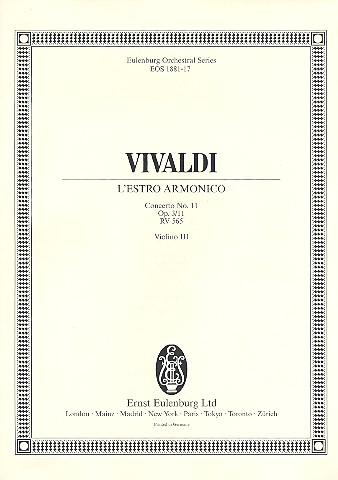 Konzert d-Moll L&#039;Estro Armonico op.3,11 RV565 für 2 Violinen, Violoncello, Streicher und Bc