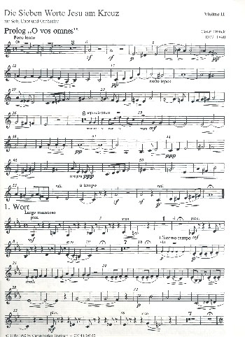 Die sieben Worte Jesu am Kreuz für Soli (STTB), Chor und Orchester