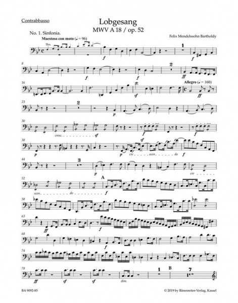 Lobgesang op.52 MWV A18 für Soli, Chor und Orchester