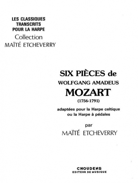 6 Pièces pour harpe celtique (harpe à pédales)