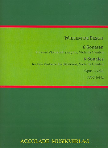 6 Sonaten op.1 Band 1 (Nr.1-3) für 2 Violoncelli (Fagotte/Viole da gamba) oder Soloinstrument und Bc