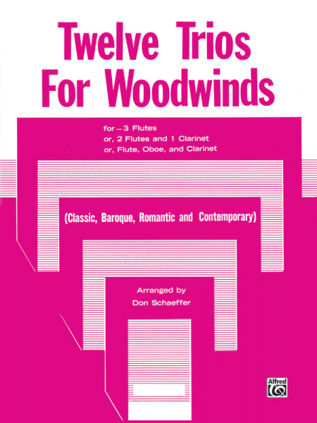 12 Trios for woodwinds for 3 flutes (2 flutes, clarinet /