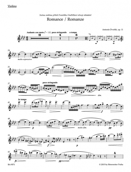 Solospielbuch für Violine Romanze f-moll, op. 11
