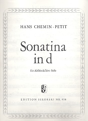 Sonatina d-Moll für Altblockflöte solo