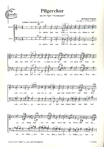 Pilgerchor aus Tannhäuser für Männerchor und Klavier
