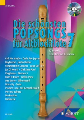 Sammelband Die schönsten Popsongs für Altblockflöte 7