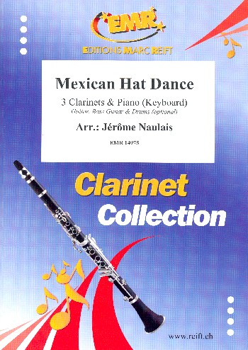 Mexican Hat Dance for 3 clarinets and piano (keyboard) (rhythm group ad lib)