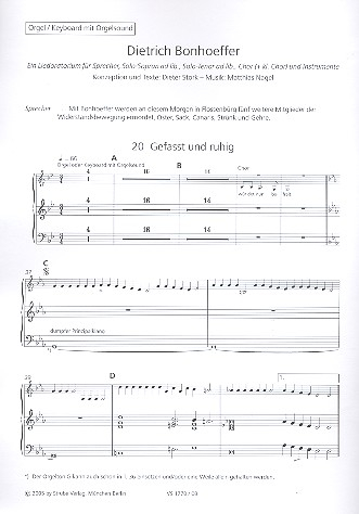 Dietrich Bonhoeffer für Sprecher, gem Chor und Instrumente (Soli ad lib)