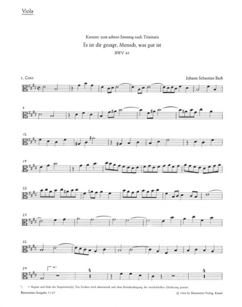 Es ist dir gesagt Mensch was gut ist Kantate Nr.45 BWV45