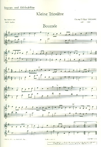 Kleine Triosätze für Sopran- und Alt-Blockflöte mit Klavier (Cembalo), Vc ad lib.