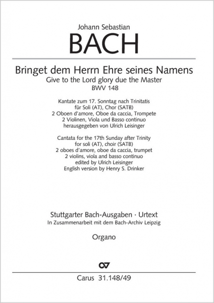 Bringet dem Herrn Ehre seines Namens Kantate Nr.148 BWV148