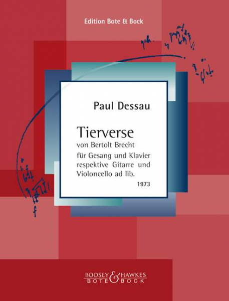 Tierverse von Bertolt Brecht für Gesang und präpariertes Klavier respektive Gitarre und Violoncell