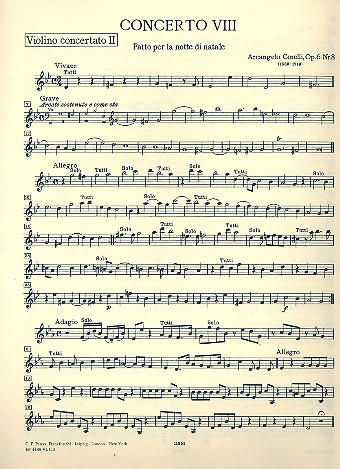 Concerto grosso g-Moll op.6,8 für 2 Violinen, Violoncello, Streicher und Bc