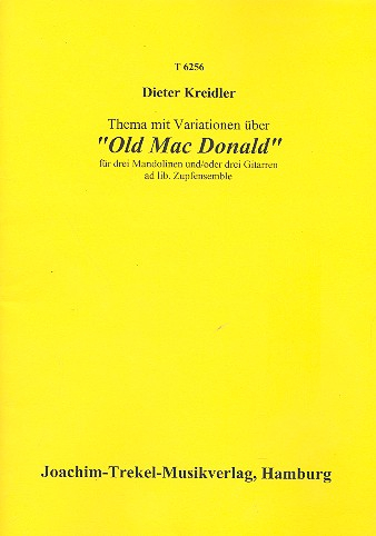 Thema mit Variationen über Old Mac Donald für 3 Mandolinen /3 Gitarren