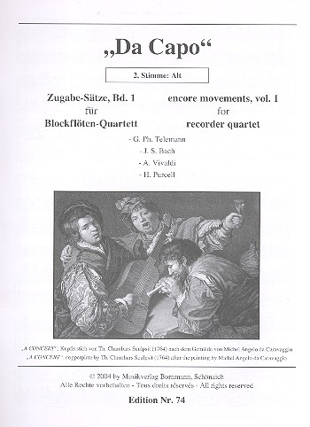 Da capo Band 1 für 4 Blockflöten (S(A)ATB)