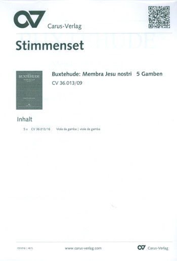Membra Jesu nostri BuxWV75 für Soli, Chor und Orchester