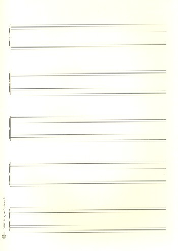 Notenpapier DIN A4 hoch 5x2 Systeme 21x29,7 cm Klavier-Solo (5 Bögen)