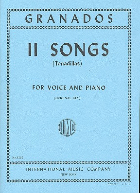 11 Songs Tonadillas for voice and piano (sp/eng)