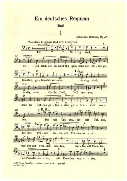 Ein deutsches Requiem op.45 für Soli, Chor und Orchester