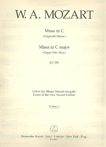 Messe C-Dur KV259 für Soli, Chor und Orchester