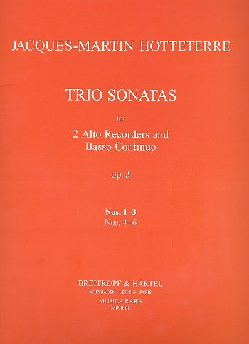 Triosonaten op.3 Band 1 (Nr.1-3) für 2 Altblockflöten und Bc