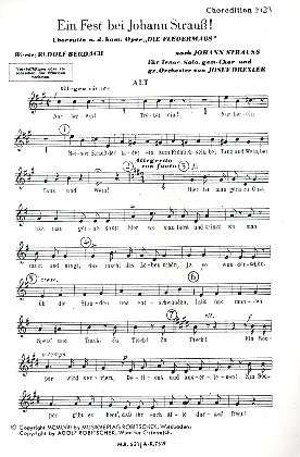 Ein Fest bei Johann Strauß (Medley) für Tenor, gem Chor und Orchester