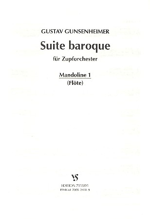 Suite Baroque für Zupforchester Mandoline 1 (Flöte)
