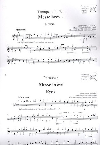Messe brève für gem Chor und Orgel (Tenor ad lib) (Bläser ad lib)