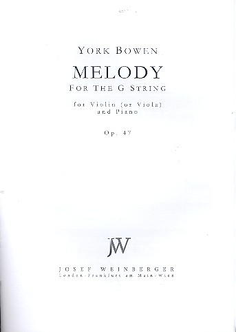 Melody for the G-String op.47 für Violine (Viola) und Klavier
