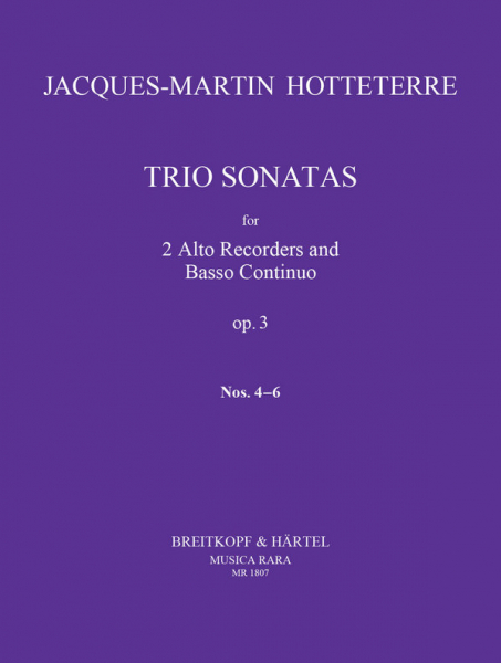Triosonaten op.3 Band 2 (Nr.4-6) für 2 Altblockflöten und Bc