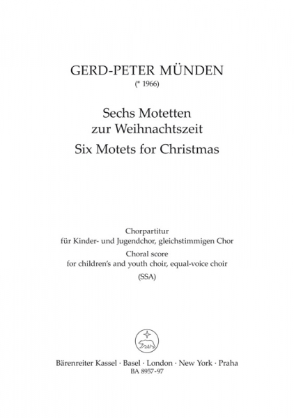 Chorpartitur Sechs Motetten zur Weihnachtszeit