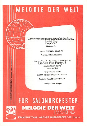 Popcorn und Lieben Sie Partys: für Salonorchester