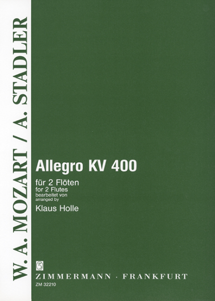 Allegro KV400 für 2 Flöten 2 Spielpartituren