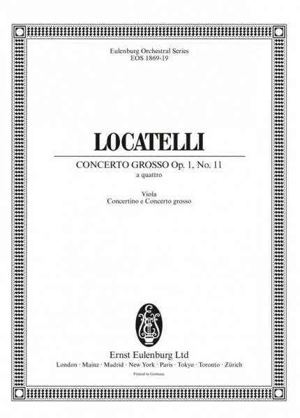 Concerto grosso op. 1,11 für 2 Violinen, für 2 Violinen, Viola, Violoncello und Streichorchester